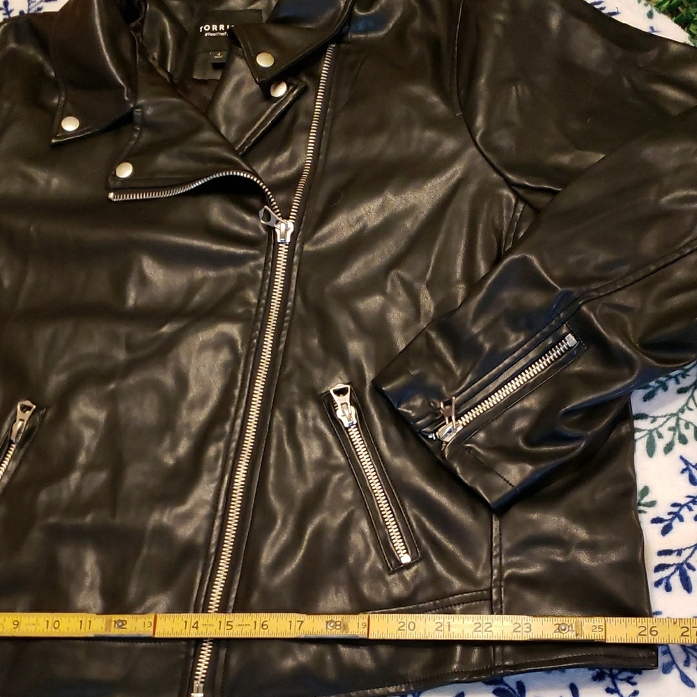 Torrid Black Leather Biker Jacket - Picture 6 of 12